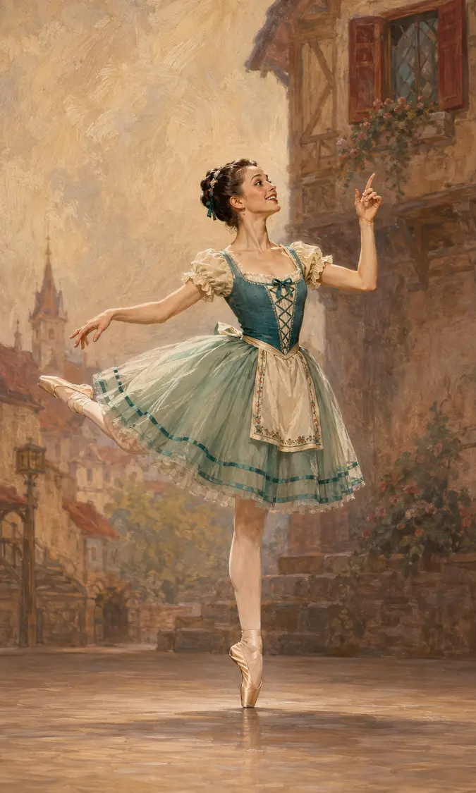 Swanhilda’s Entrance Variation ballet variation illustration