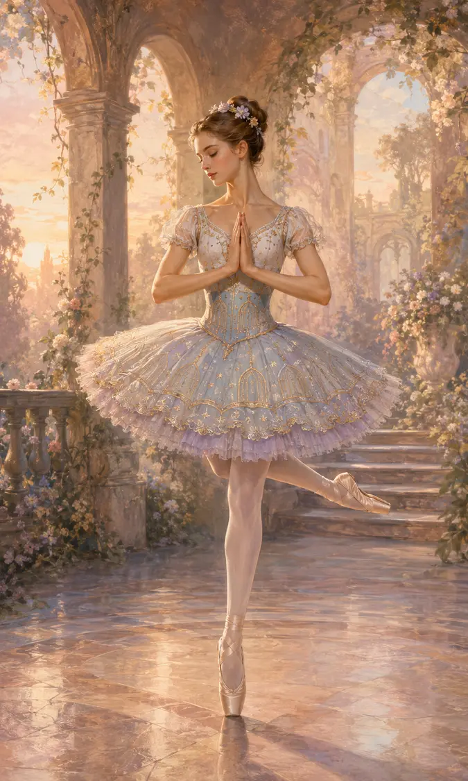 La Prière (Prayer) Variation ballet variation illustration