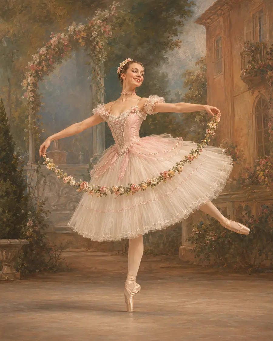 Flower Festival · Female Variation ballet variation illustration