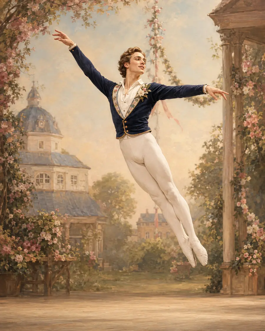 Flower Festival · Male Variation ballet variation illustration
