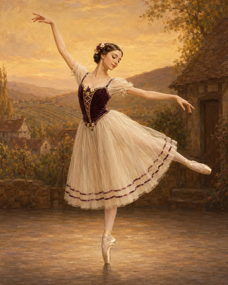 Giselle Pas de Deux Variation ballet variation illustration