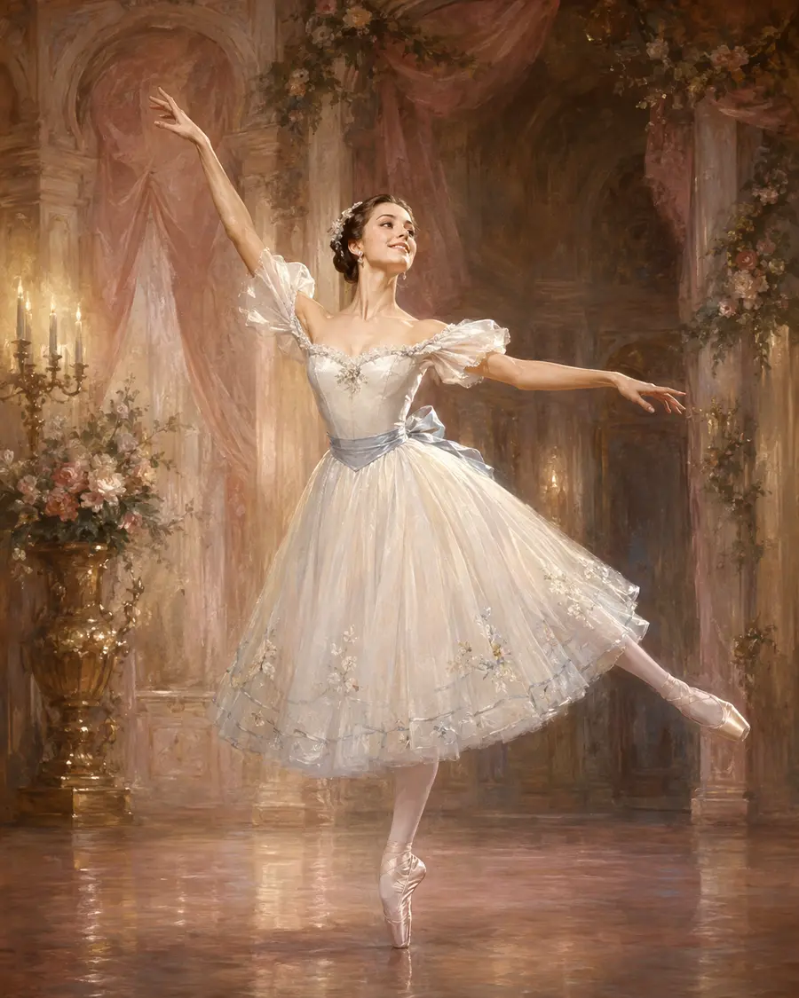 Graduation Ball · Junior Girl ballet variation illustration