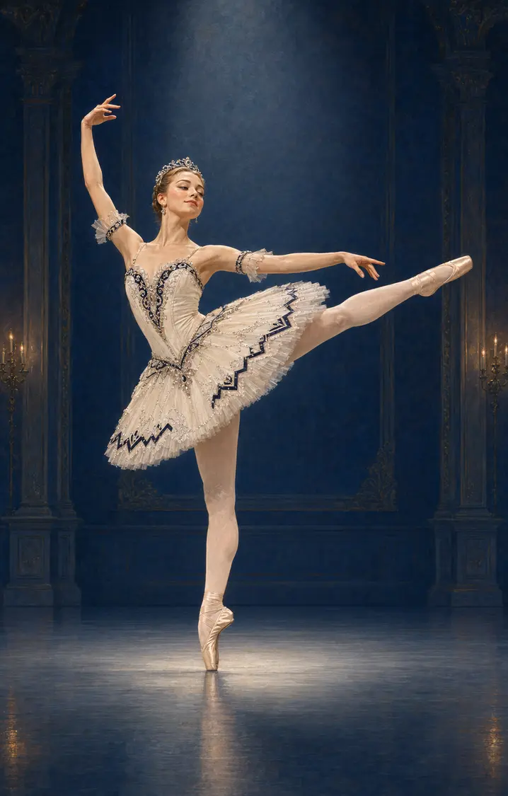 Grand Pas Classique · Female ballet variation illustration