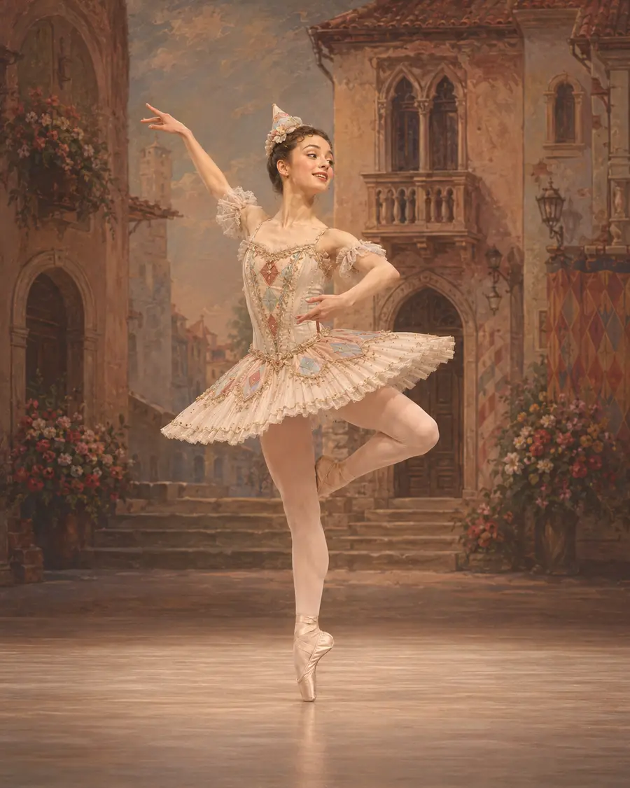 Columbine ballet variation illustration