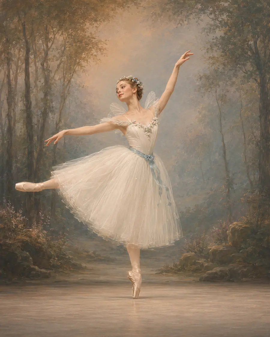 The Sylph · Act II ballet variation illustration