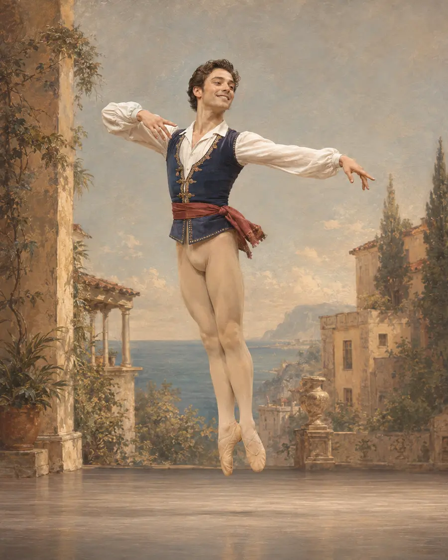 Napoli · Male Variation ballet variation illustration