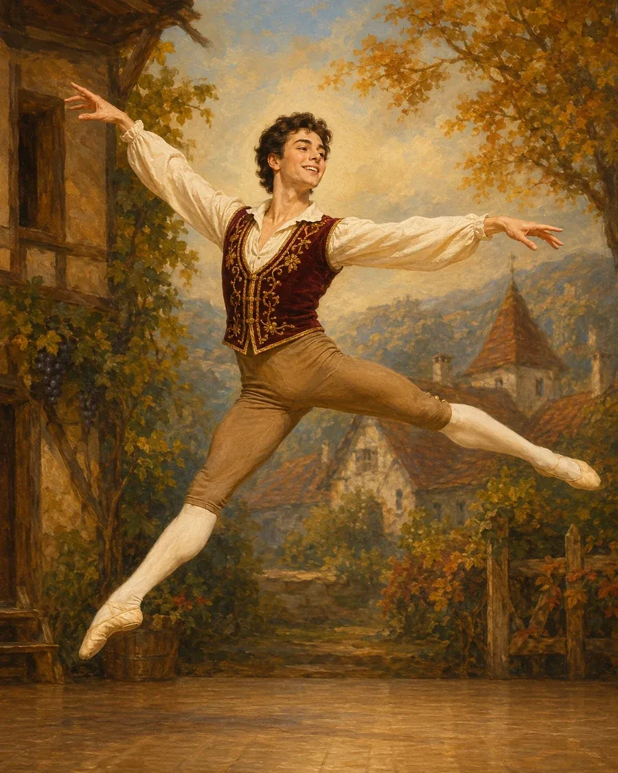 Peasant Pas · Second Male Variation ballet variation illustration