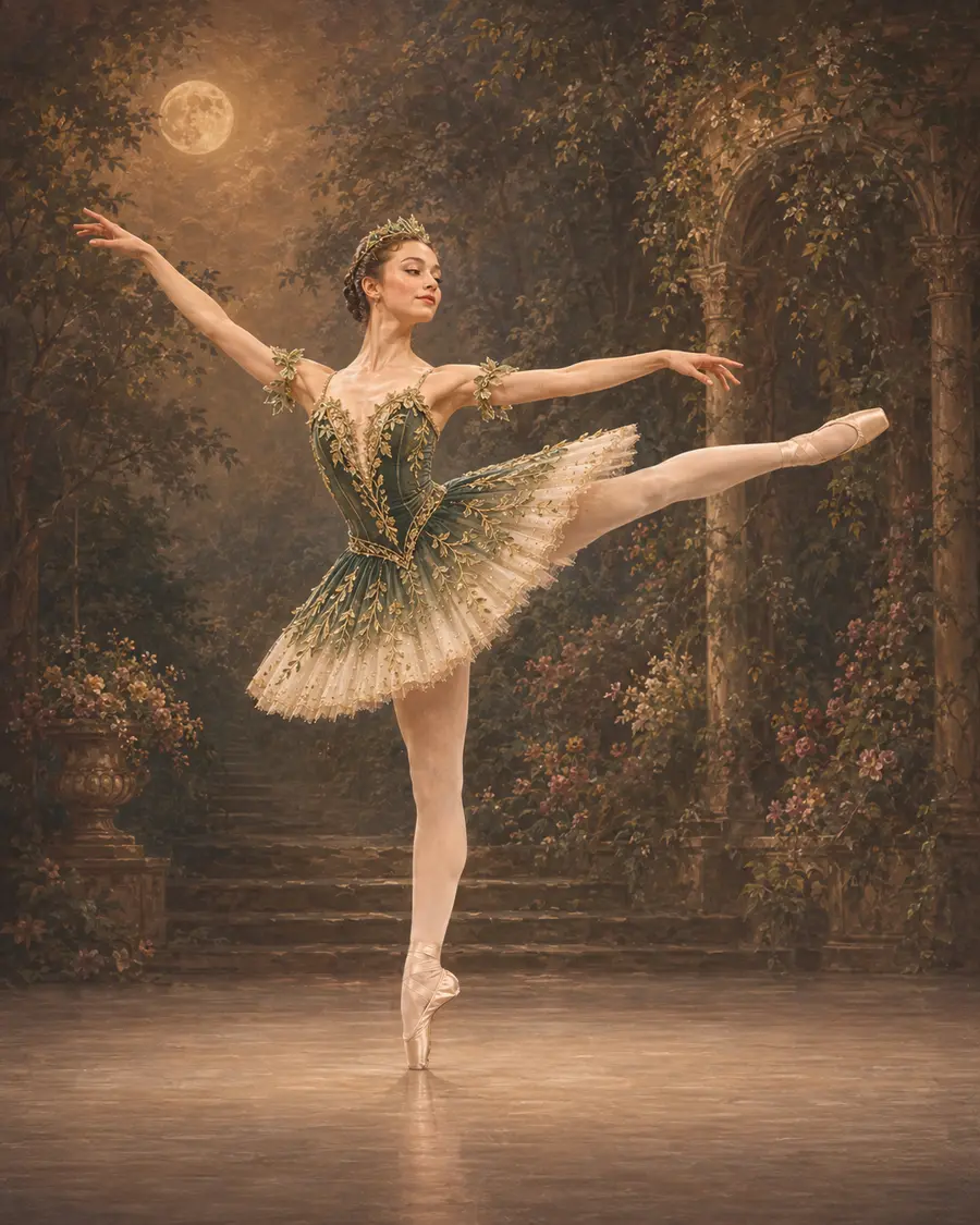 Queen of the Dryads ballet variation illustration